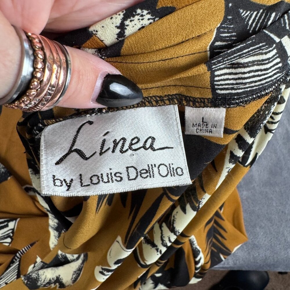 Linea by Louis Dell'Olio Open Front Cardigan Kimono Top Women L Art Floral - Picture 4 of 8